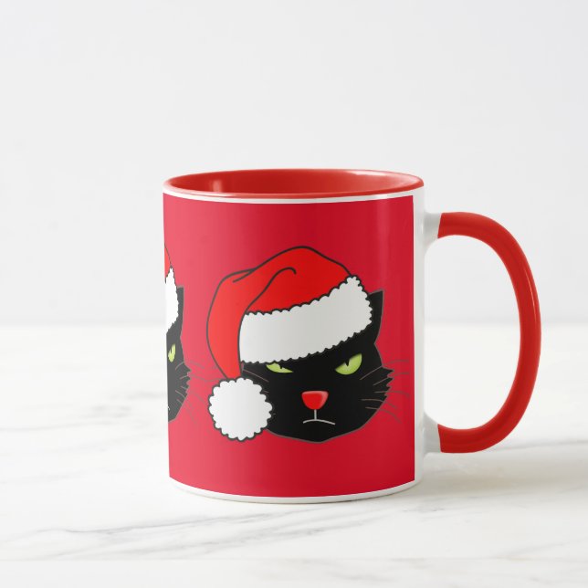 Santa Hat Cat Mug (Right)