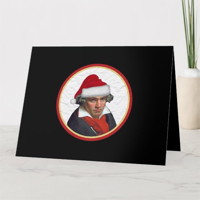 Santa Hat Christmas Beethoven Classical Symphony M Card (Front)