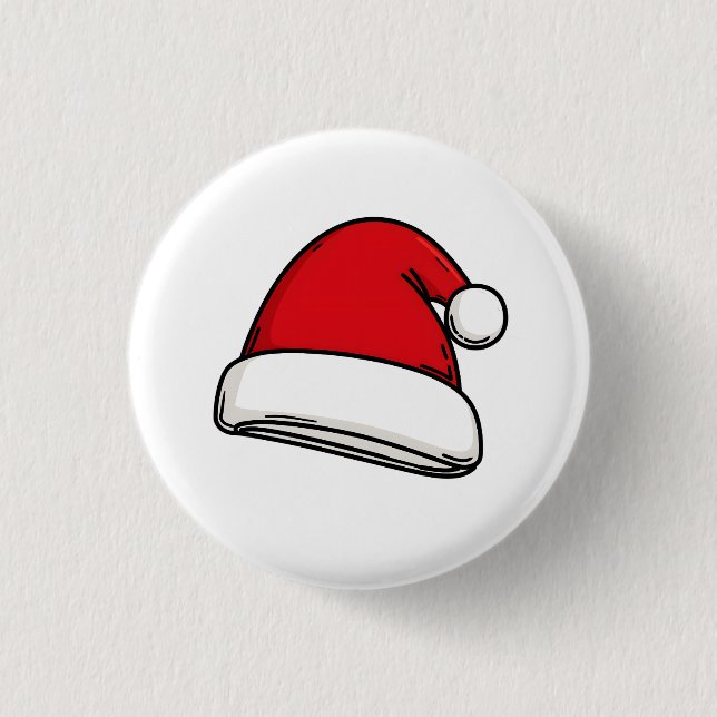 Santa Hat Christmas Button ❄️🎄 (Front)