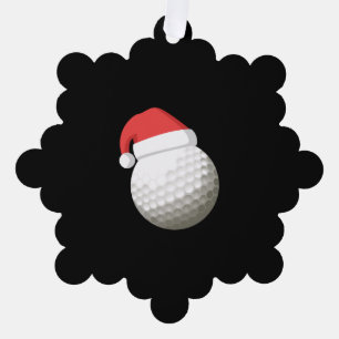 Santa Hat Christmas Golf Ornament Card