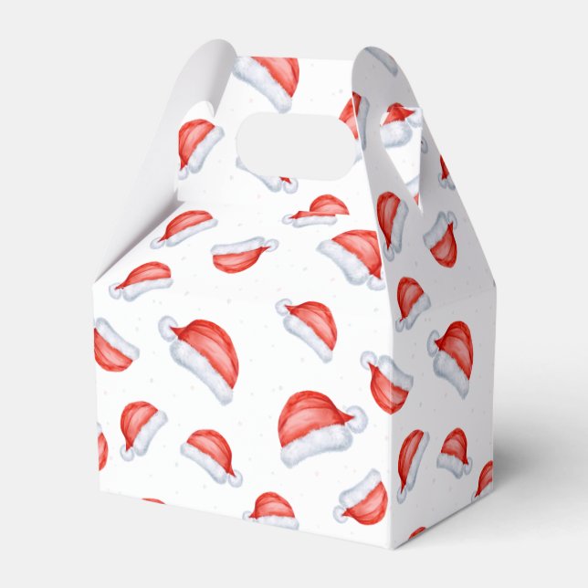 Santa Hat Christmas pattern Favor Box (Front Side)