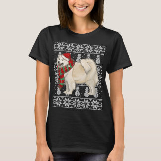 Santa Hat Christmas Samoyed Ugly Christmas T-Shirt