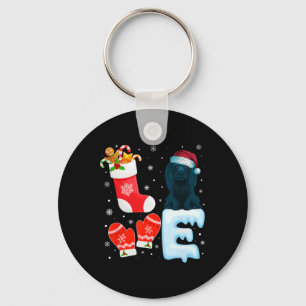 Santa Hat Christmas Stocking Holiday Afador Dog Lo Keychain