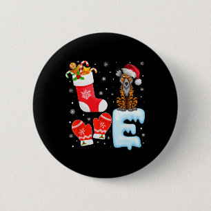 Santa Hat Christmas Stocking Holiday African Wild 2 Inch Round Button