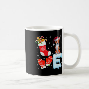 Santa Hat Christmas Stocking Holiday Basenji Dog L Coffee Mug