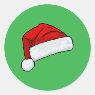 Santa Hat Classic Round Sticker