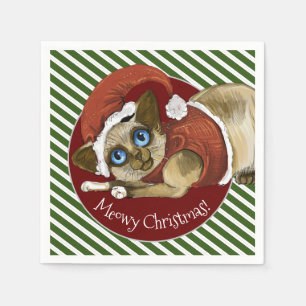 Santa Hat&Coat Christmas Kitty   Napkin