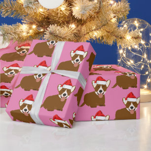 Santa Hat Corgi Wrapping Paper
