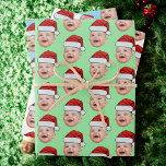 Santa Hat Custom Face Photo Christmas Wrapping Paper Sheet<br><div class="desc">Santa Hat Custom Face Photo Christmas Wrapping Paper</div>