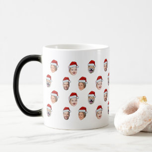 Santa Hat Custom Family Face 4 Photos Christmas Magic Mug