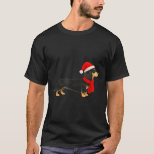 Santa Hat Dachshund Christmas Funny Cute Dog Mom T-Shirt