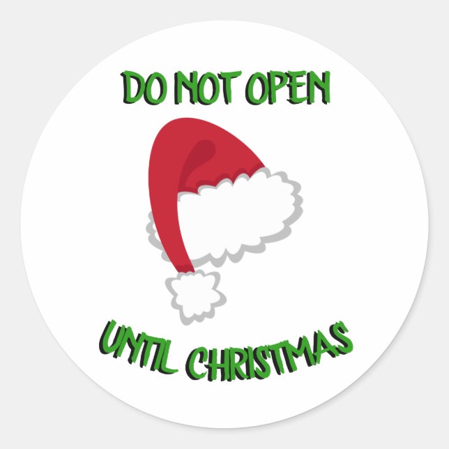 Santa Hat Don't Open Sticker (Front)
