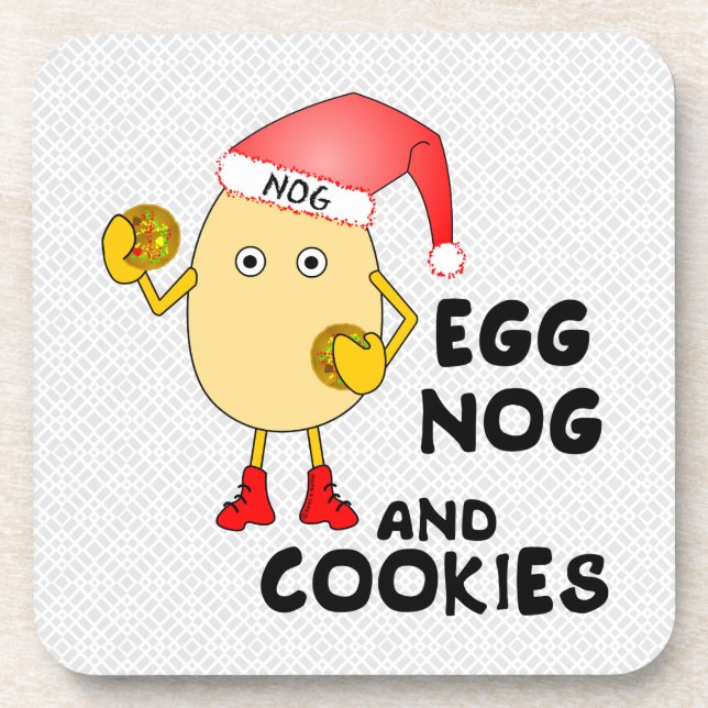 Santa Hat Egg Nog Coaster (Front)