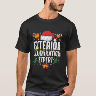Santa Hat Exterior Illumination Expert Christmas N T-Shirt