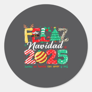 Santa Hat Family Christmas Matching Funny Feliz Na Classic Round Sticker