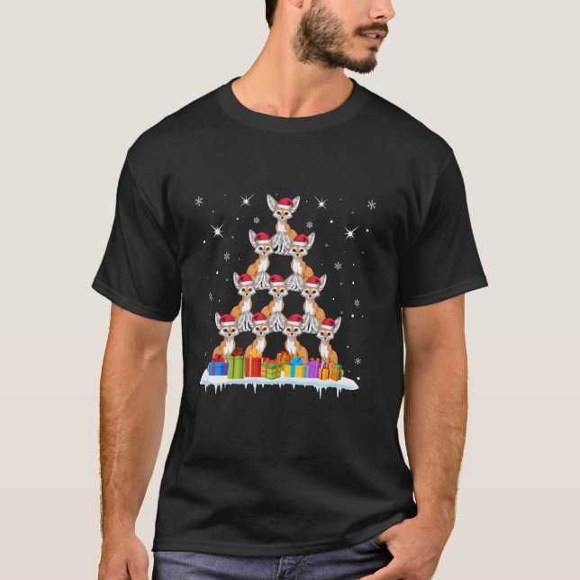 Santa Hat Fennec Fox Lovers Men Women Kids Christm T-Shirt (Front)