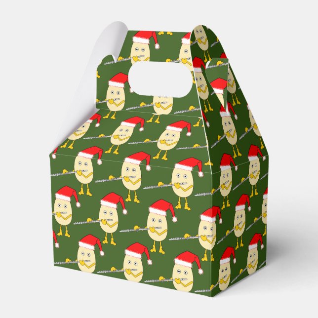 Santa Hat Flute Egghead Favor Box (Front Side)