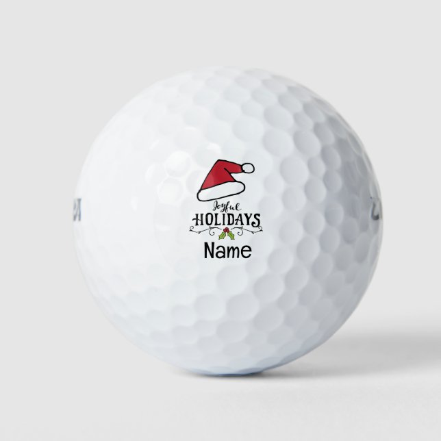 Santa Hat for Joyful  Holidays Golf Balls (Front)