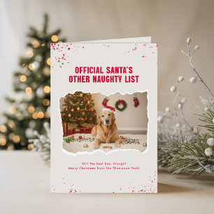 Santa Hat Funny Dog Photo Pet Christmas Card