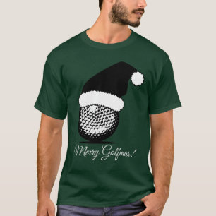 Santa Hat Golf Ball Christmas T-Shirt