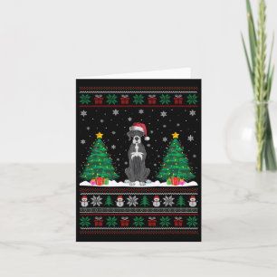 Santa Hat Great Dane Dog Christmas Tree Lights Ugl Card