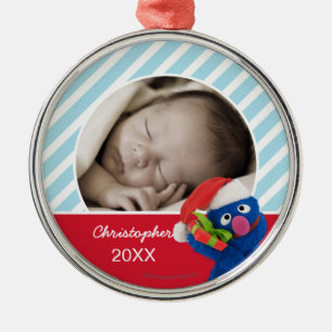 Santa Hat Grover   Add Your Name Metal Ornament