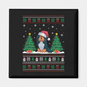 Santa Hat Havanese Dog Christmas Tree Lights Ugly Magnet