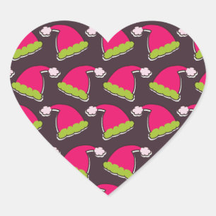 santa hat heart sticker