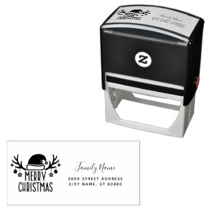 Santa Hat Holiday Return Address Self-inking Stamp