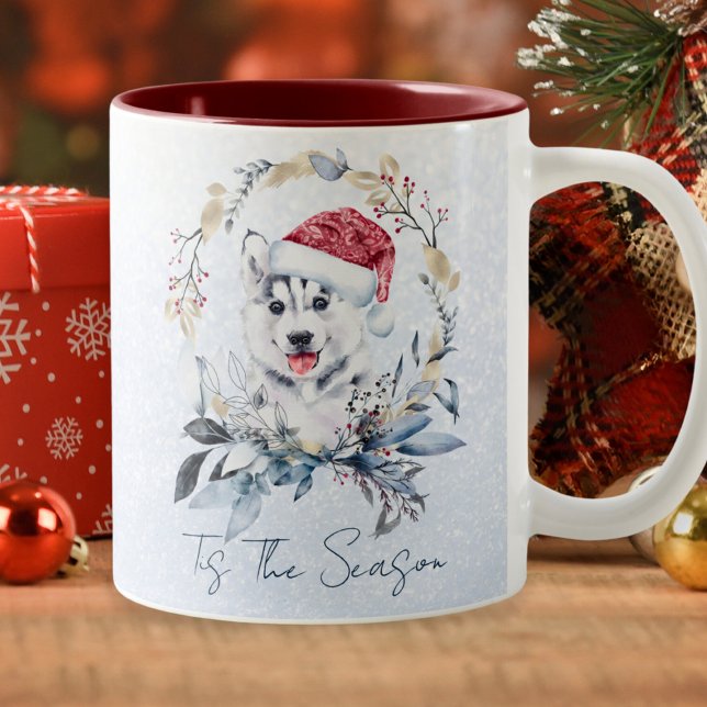 Santa Hat Husky Cozy Christmas Mug – Red Interior (Creator Uploaded)