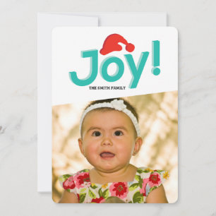 santa hat & joy holiday card
