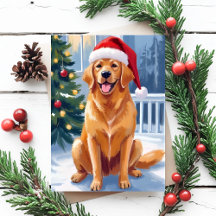 Santa Hat Labrador | Merry Christmas Dog Painting