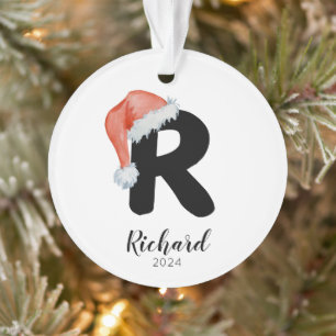 Santa Hat Lettre simple personnalisable R Noël