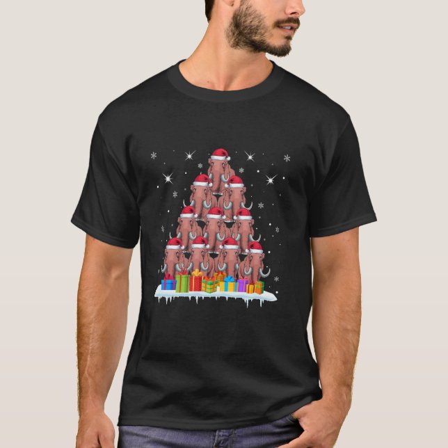 Santa Hat Mammoth Lovers Men Women Kids Christmas  T-Shirt (Front)