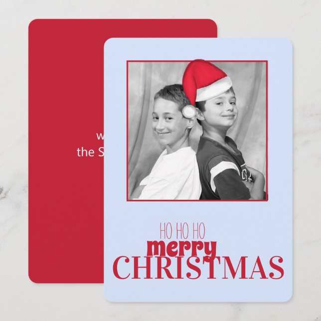 Santa Hat (movable) Photo Card (Front/Back)