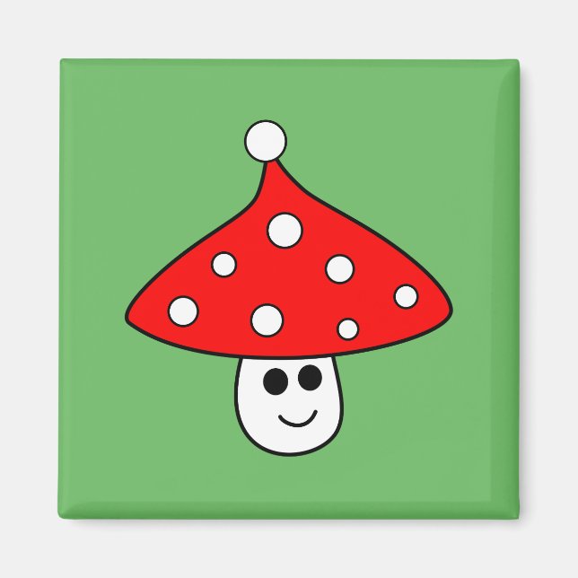 Santa Hat Mushroom Magnet (Front)