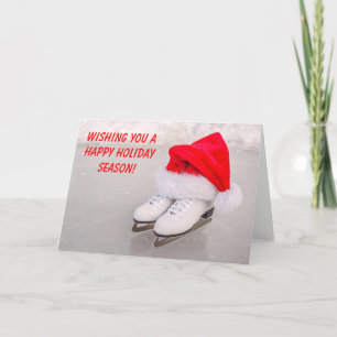Santa Hat on Figure Skates Card