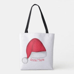 Santa Hat Personalized Tote Bag