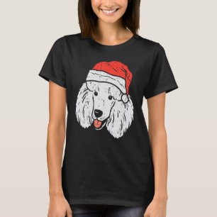 Santa Hat Poodle Christmas Xmas Dog Owner Men Wom T-Shirt