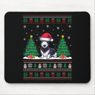 Santa Hat Rat Terrier Dog Christmas Tree Lights Ug Mouse Pad