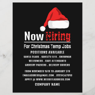 Santa Hat, Seasonal Recruitment Advertising Flyer