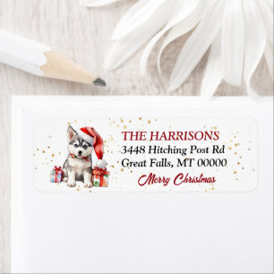 Santa Hat Siberian Husky Puppy Cadeaux