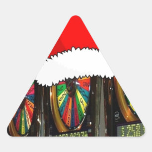 Santa Hat Slot Machines Triangle Sticker