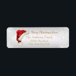 Santa Hat Snowflake Christmas Return Address Label<br><div class="desc">Christmas return address labels with red Santa hat on a pretty snowflake background. You can easily customize these cute red Santa hat and snowflake address labels by simply adding your details.</div>