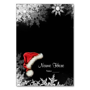 Santa Hat Snowflake Table Seating Card