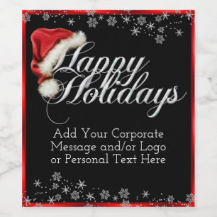 Santa Hat Snowflake Vins de vacances Étiquettes