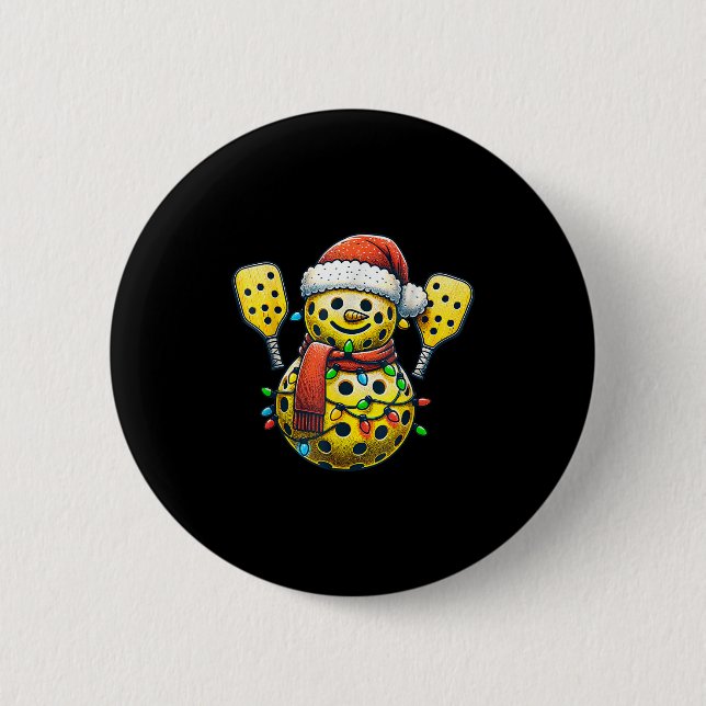 Santa Hat Snowman Family Matching Ckleball Christm 2 Inch Round Button (Front)