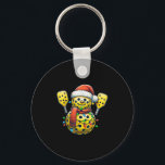 Santa Hat Snowman Family Matching Ckleball Christm Keychain<br><div class="desc">Santa Hat Snowman Family Matching Ckleball Christmas Light</div>