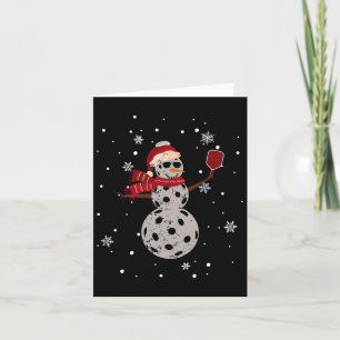 Santa Hat Snowman Family Xmas Matching Pickleball Card