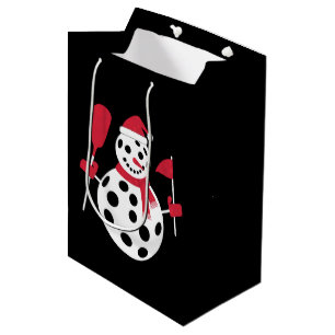 Santa Hat Snowman Family Xmas Matching Pickleball Medium Gift Bag